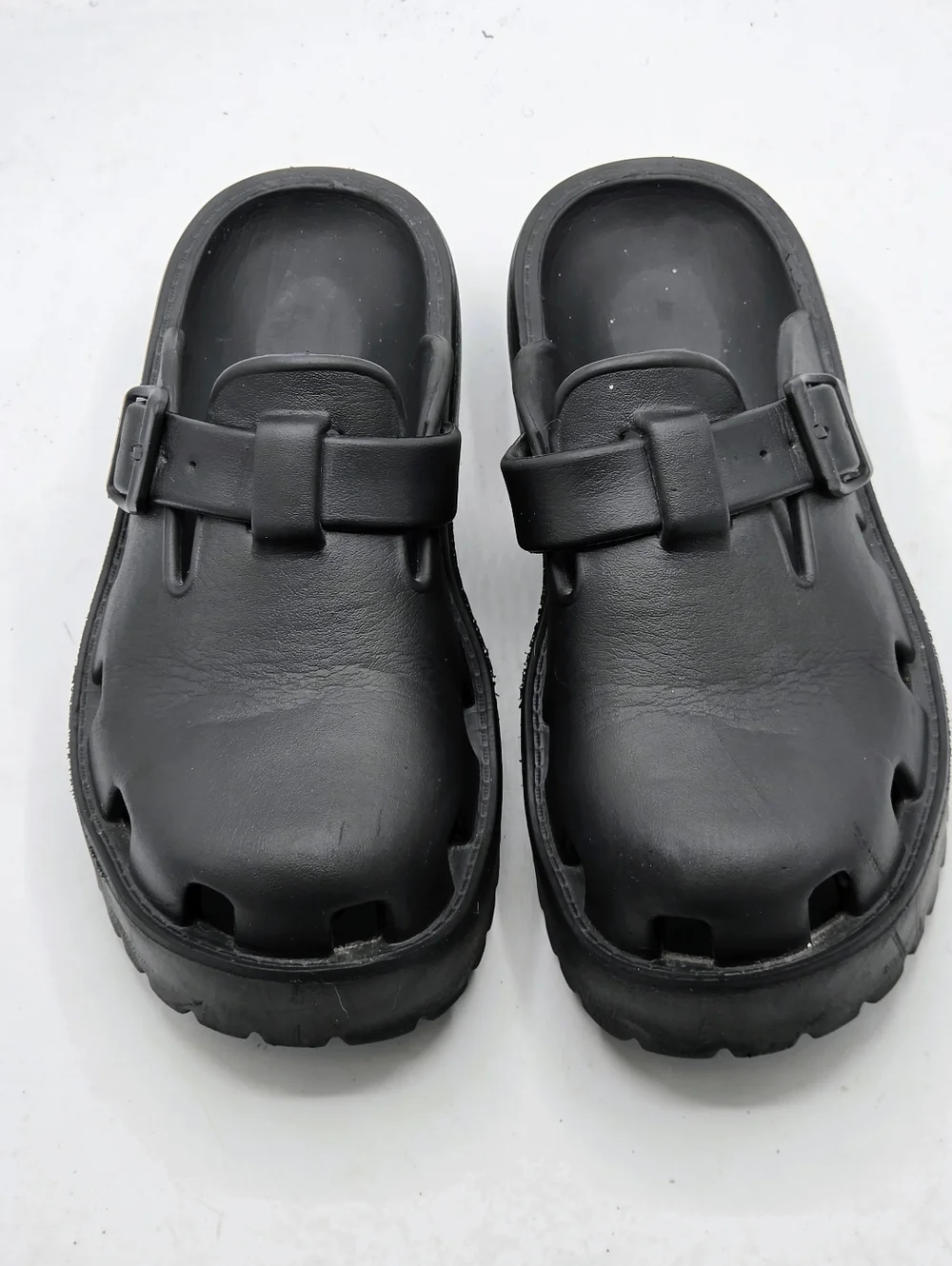 Free People Black Rubber Platform Buckle Clogs EU 37 / US 6 - Picture 2 of 16